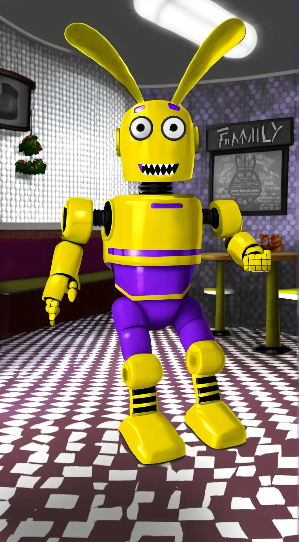 ai character: springbonnie  background