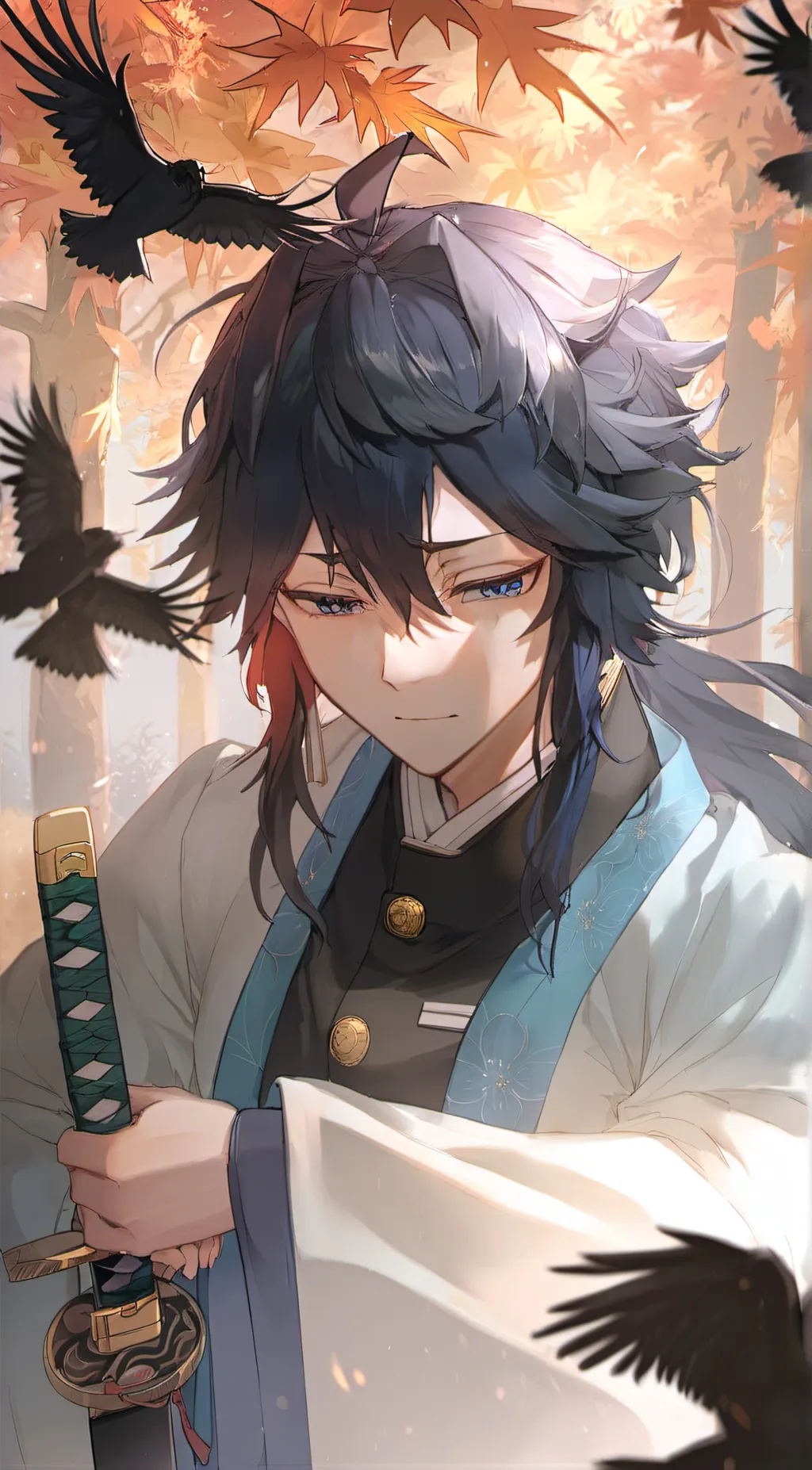 ai character: Giyu tomioka background