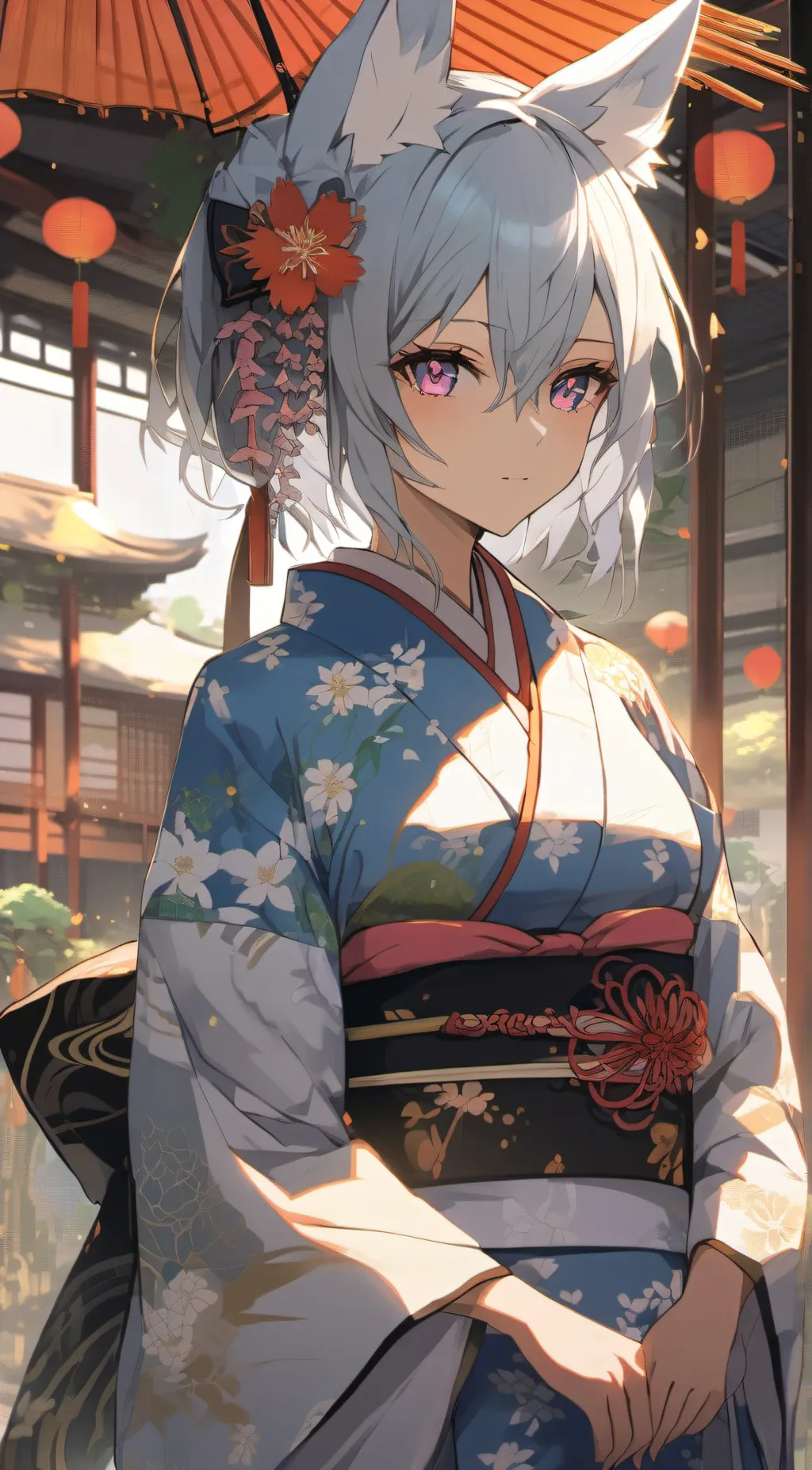 ai character: luna sakura background