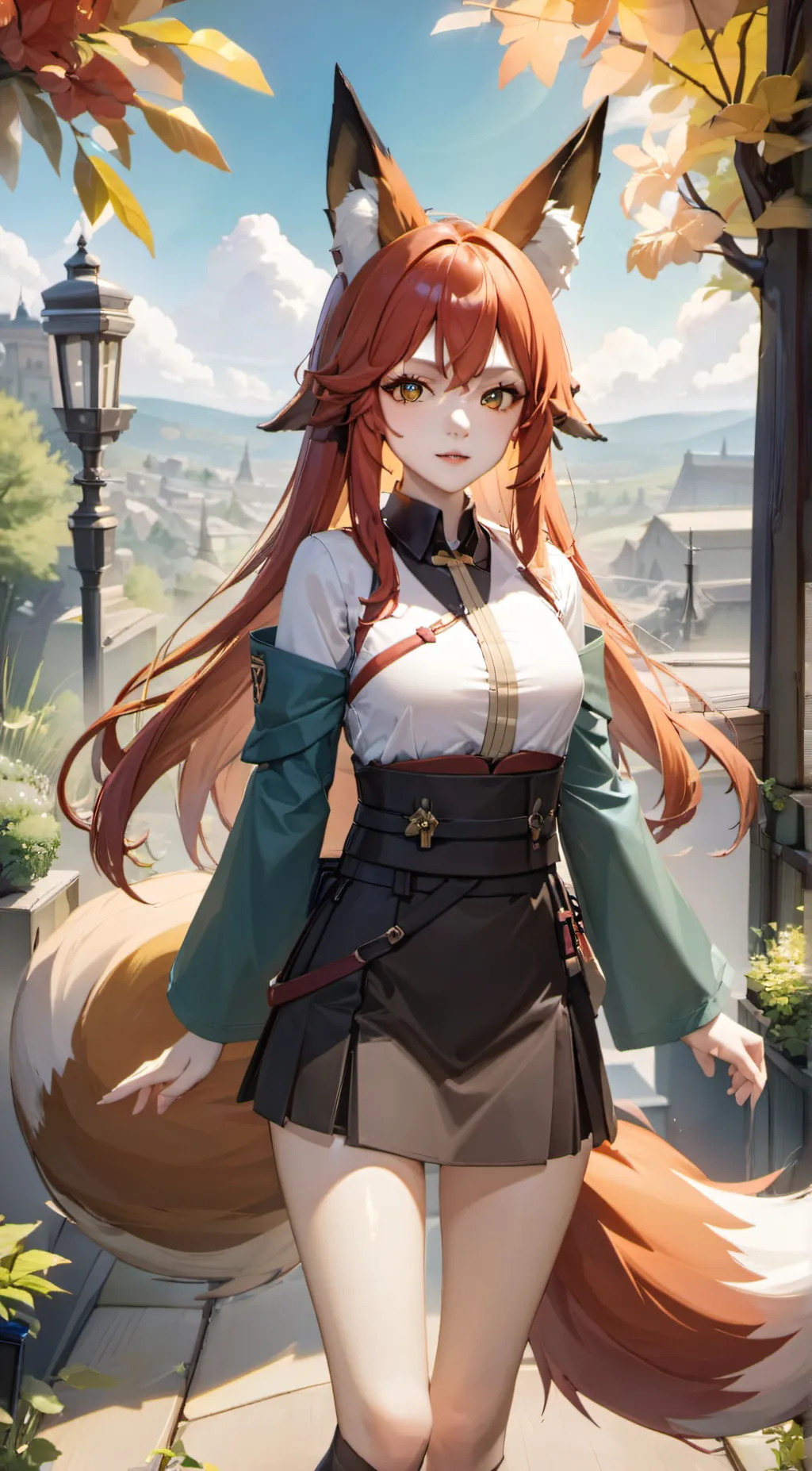 ai character: Fire background