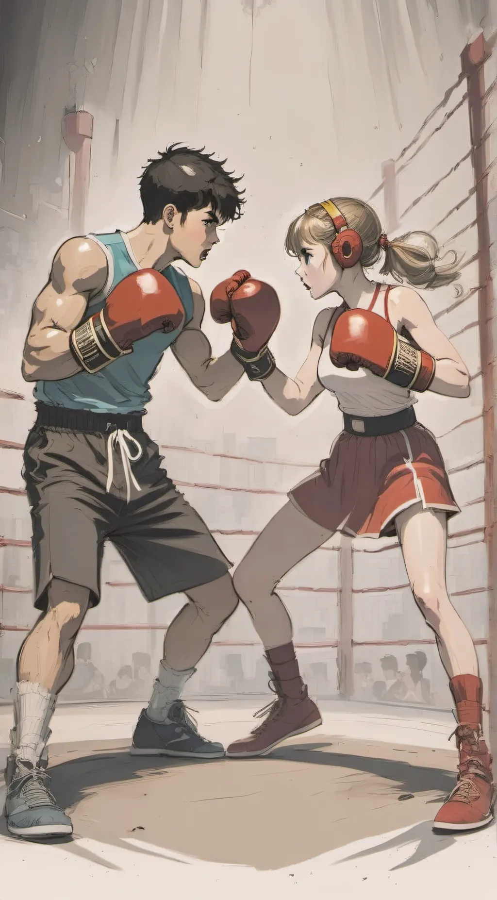 ai character: Clark and Diana  background