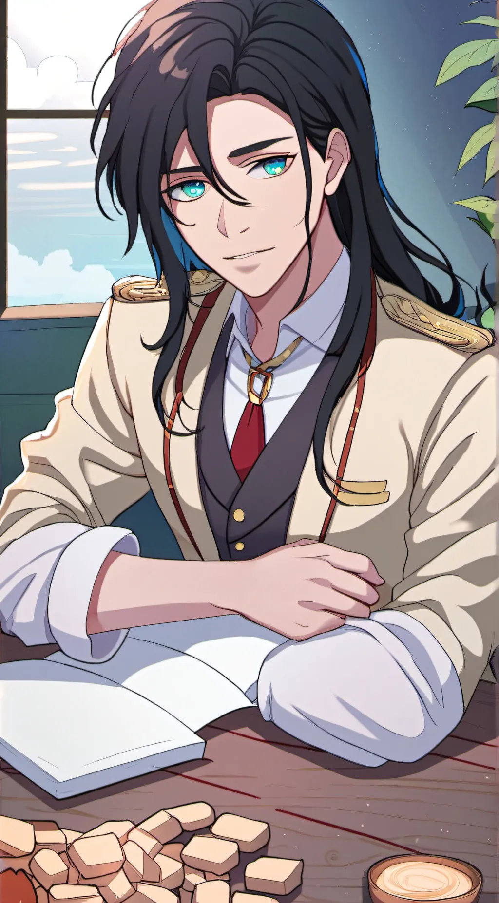 ai character: Cyerus YoungBlood background