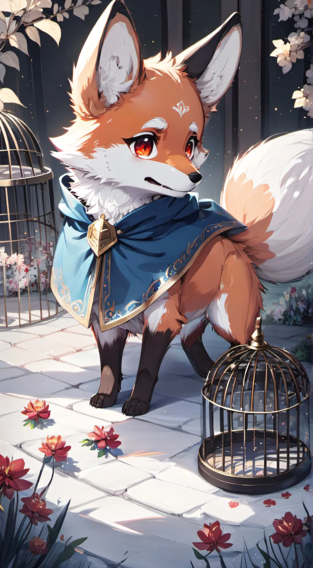 ai character: flower background