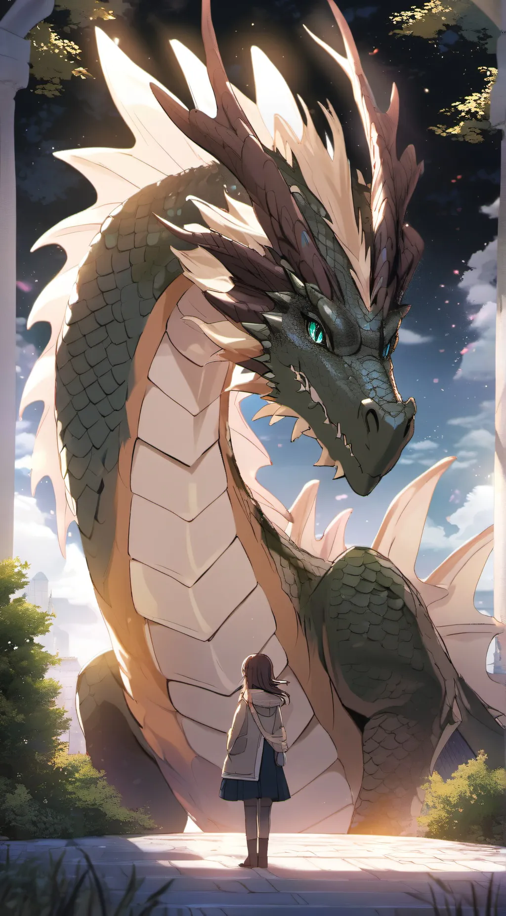 ai character: inflating dragon background