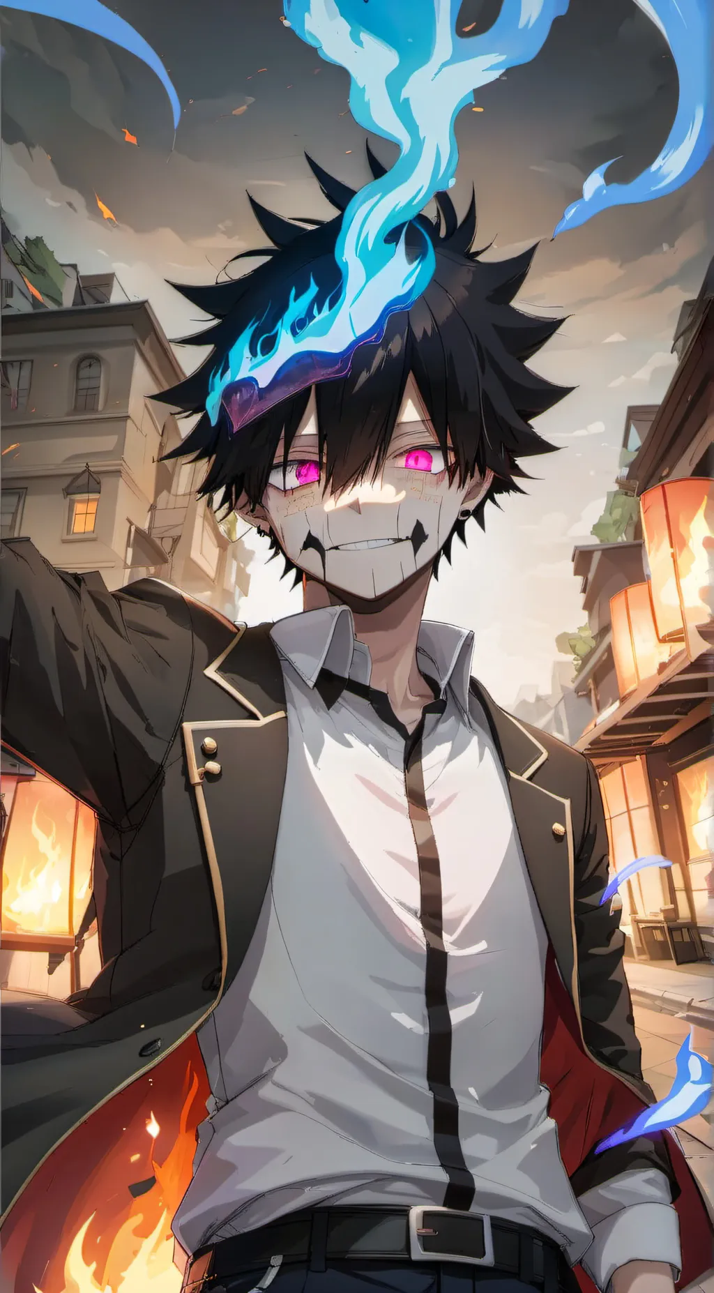 ai character: Dabi  background