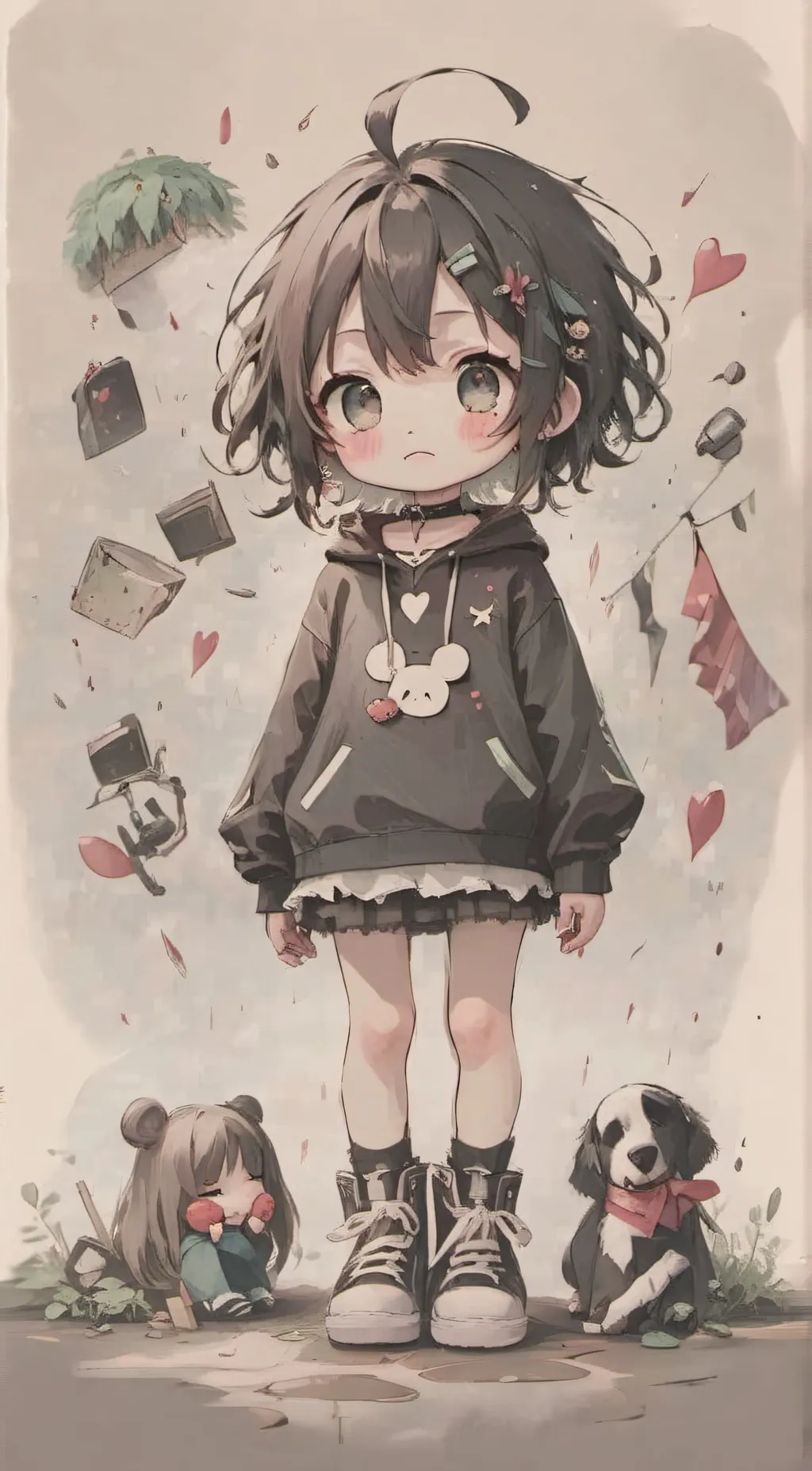 ai character: June Jill and tod  background