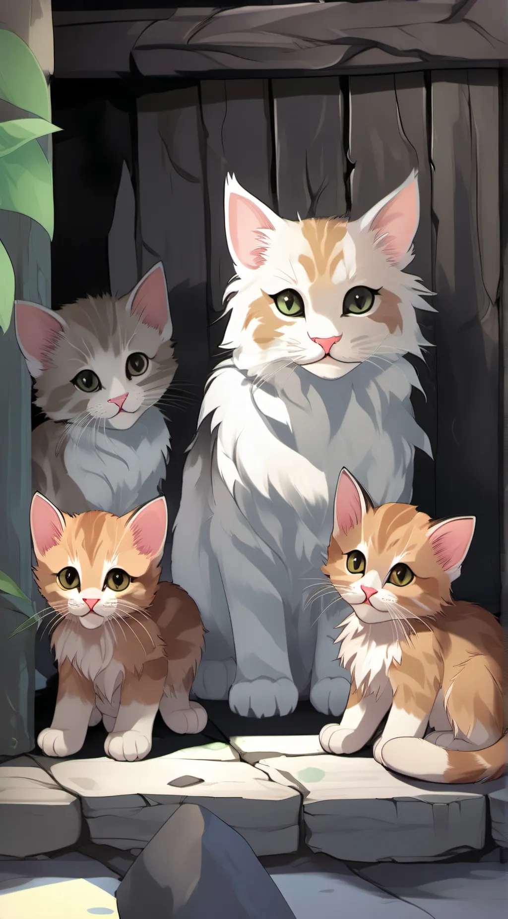 ai character: homeless cats background