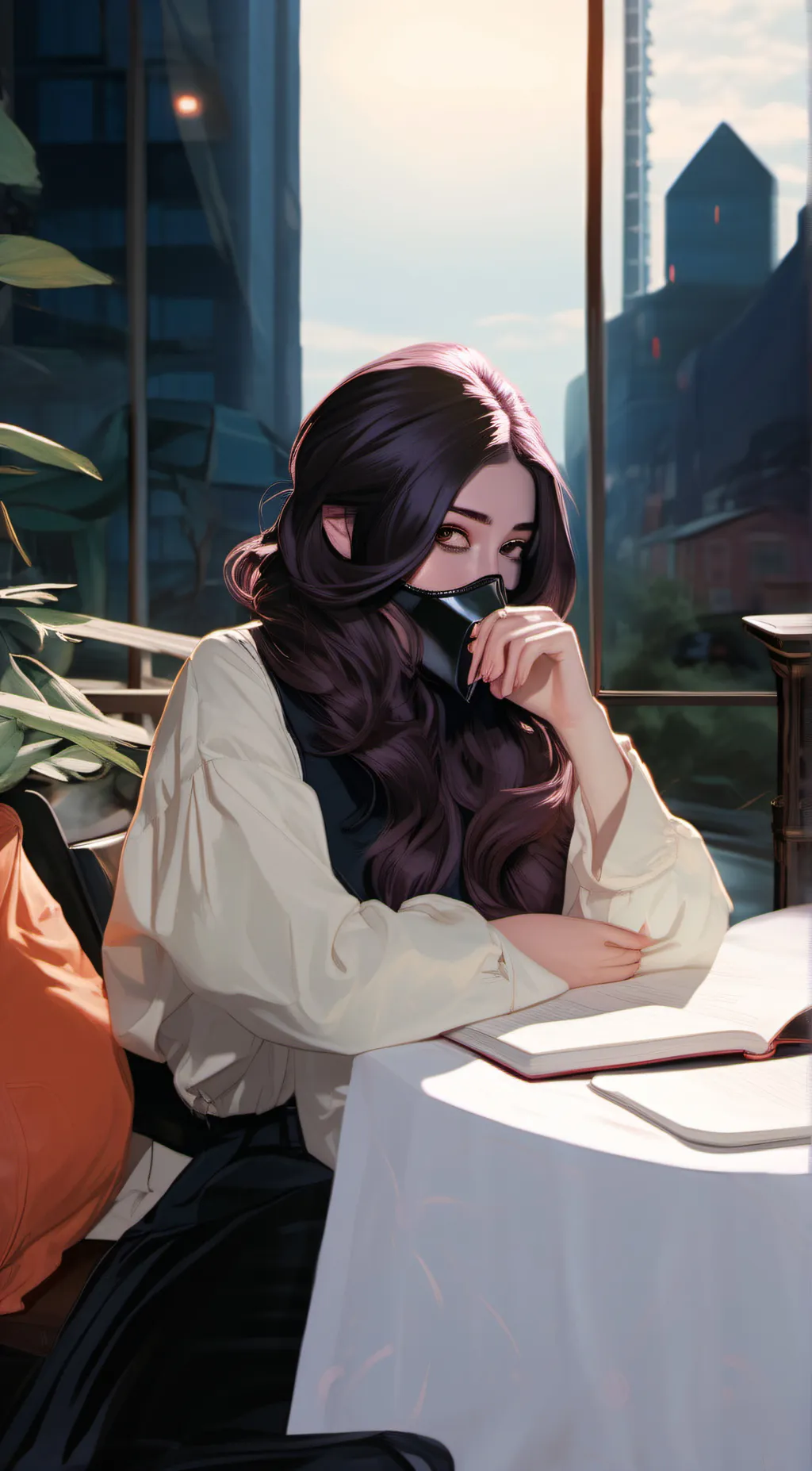 ai character: rose fire  background