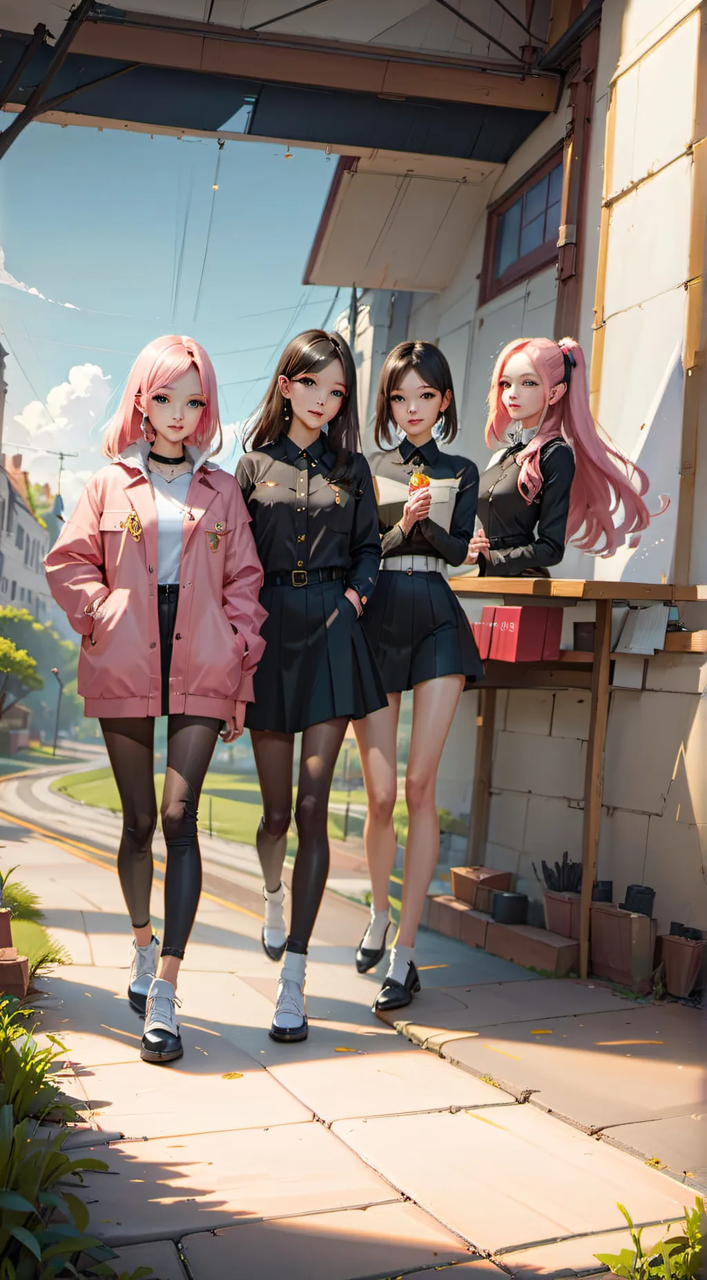 ai character: black pink 🖤💗🖤💗🖤💗 background