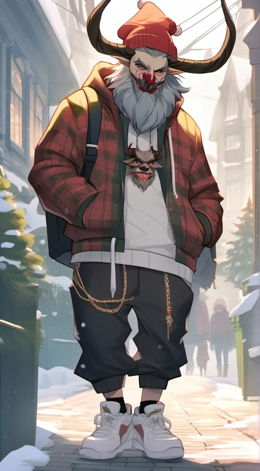 ai character: krampusmane background