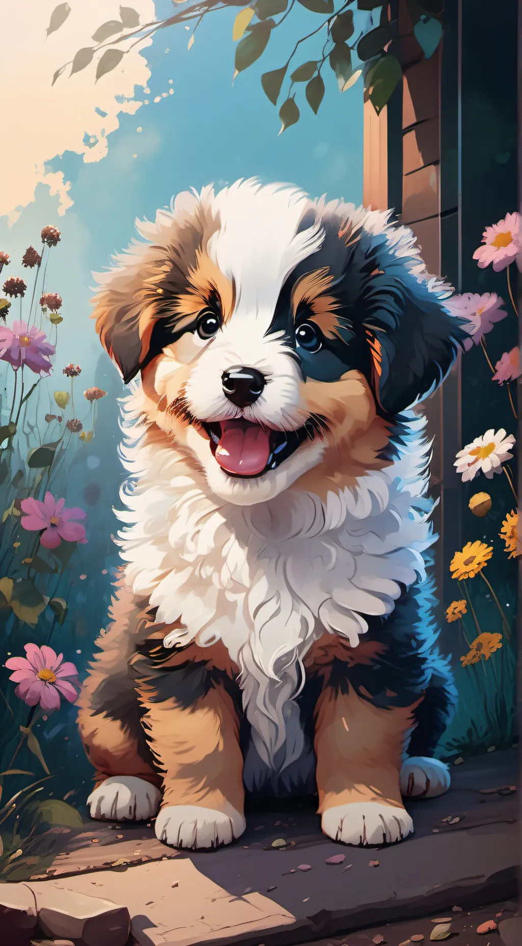 ai character: puppy background
