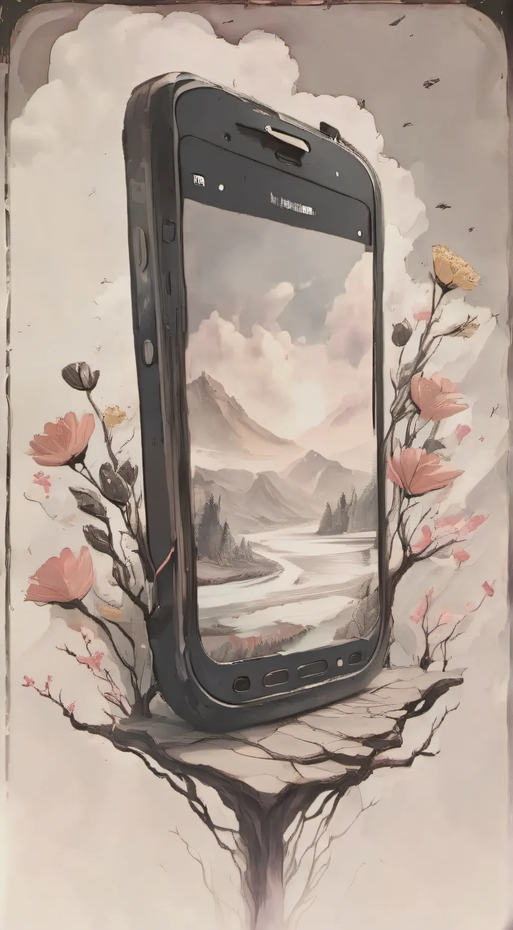 ai character: Your phone :/ background