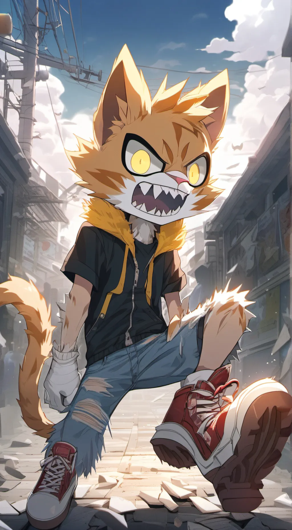 ai character: Fleetway Sonic background