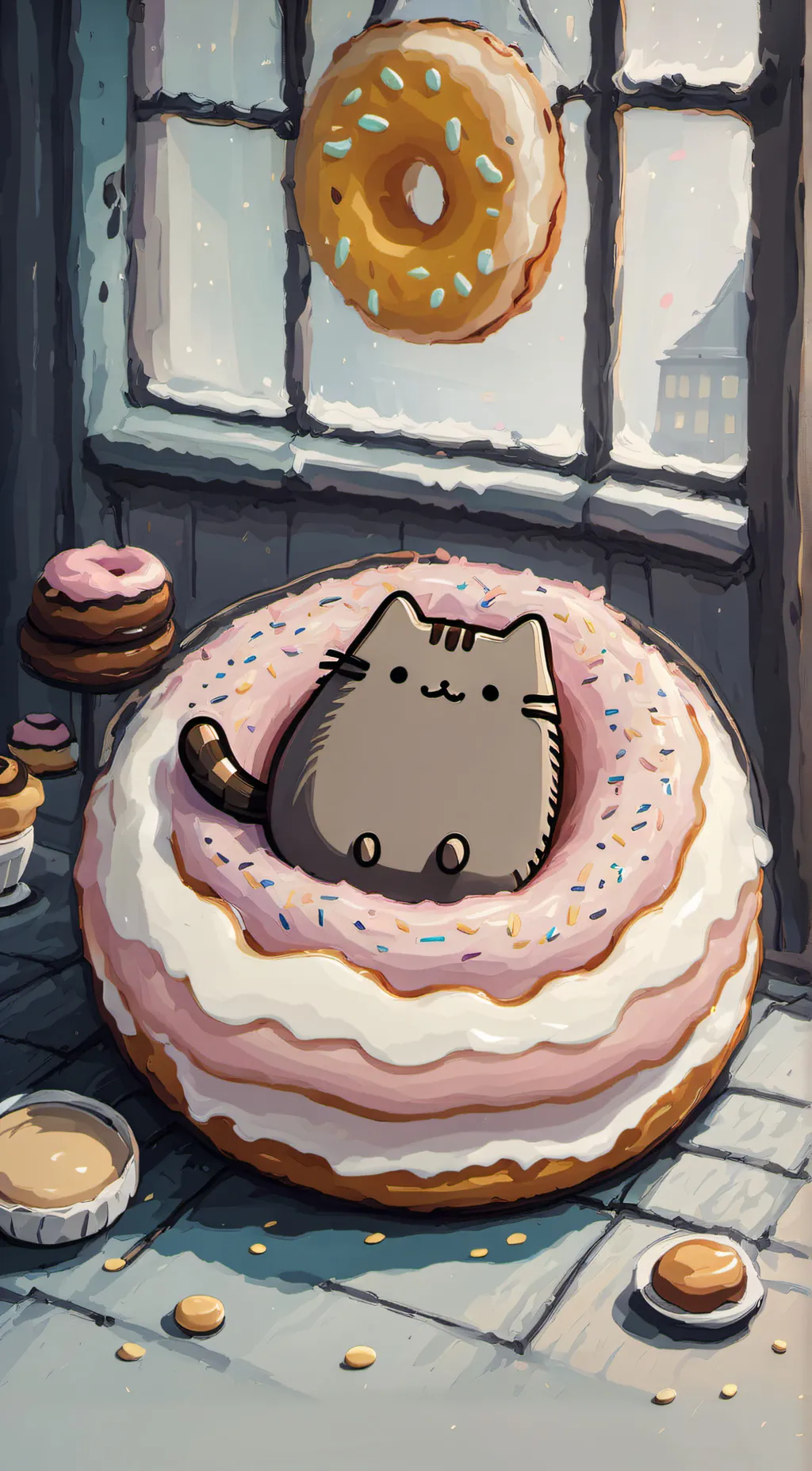 ai character: Pusheen background