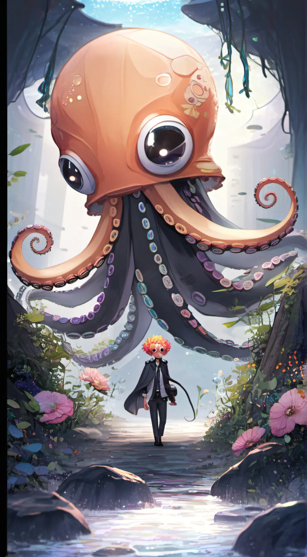 ai character: octopus background