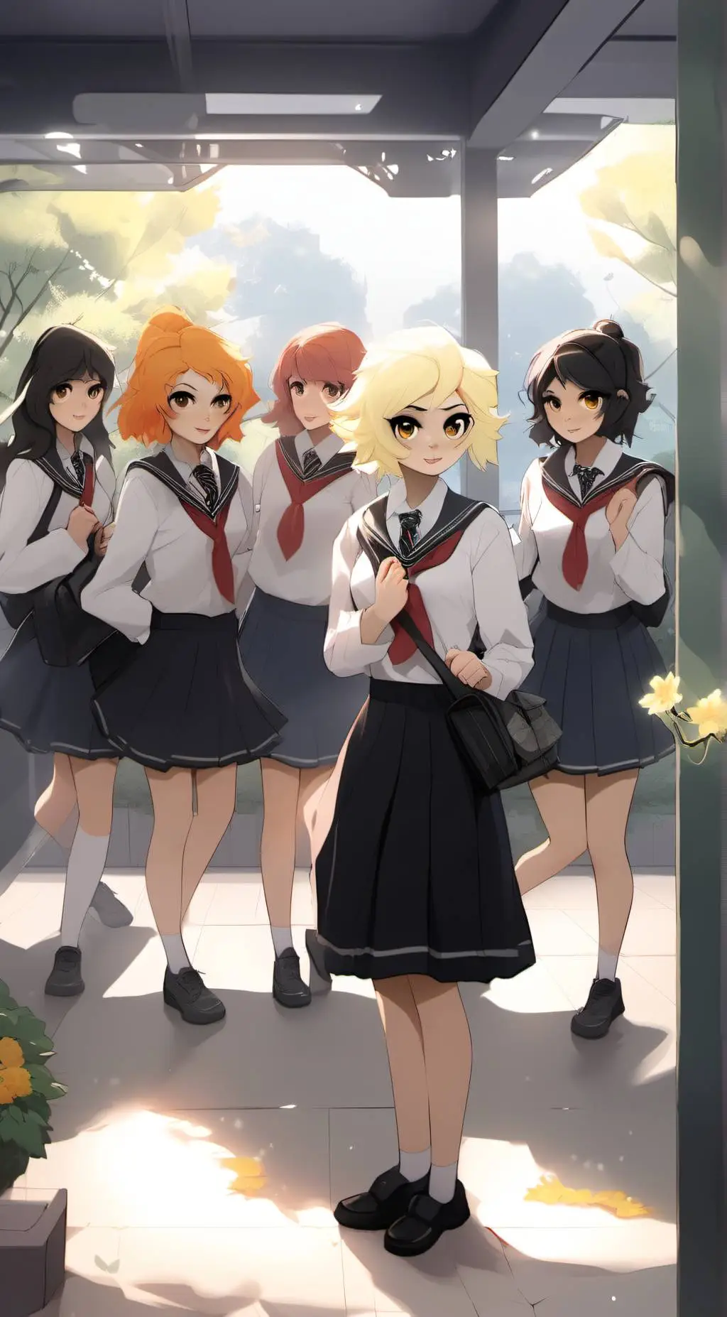 ai character: All girls school background