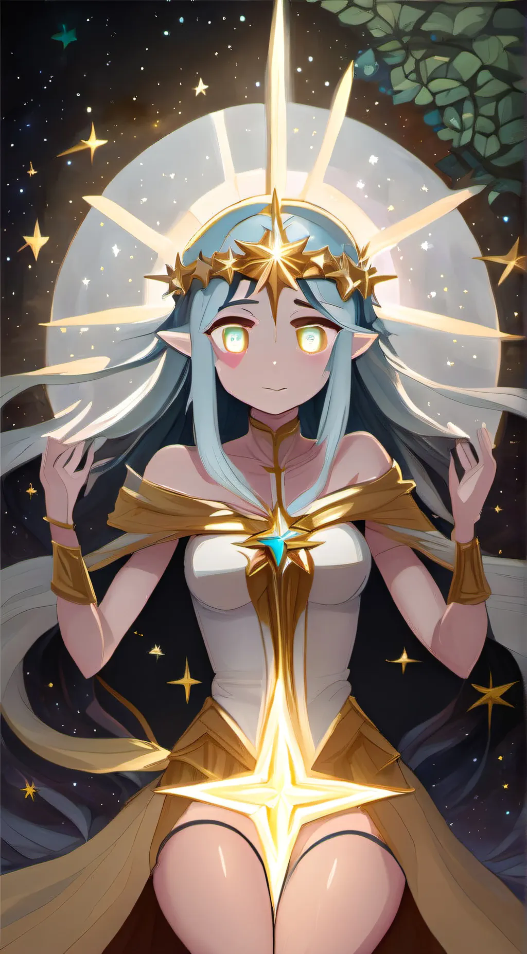 ai character: Goddess of magic✨ background