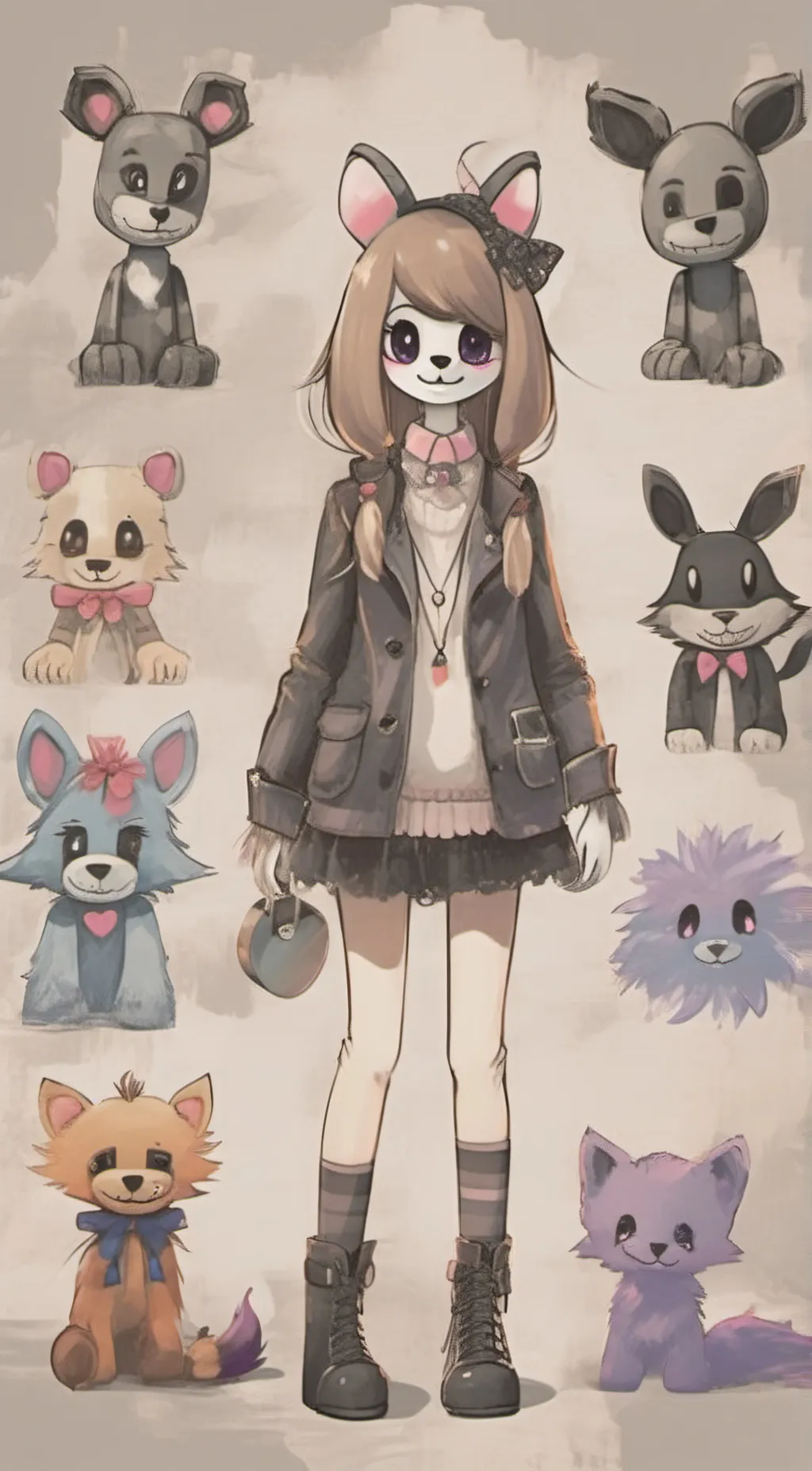 ai character: Cat girl  background