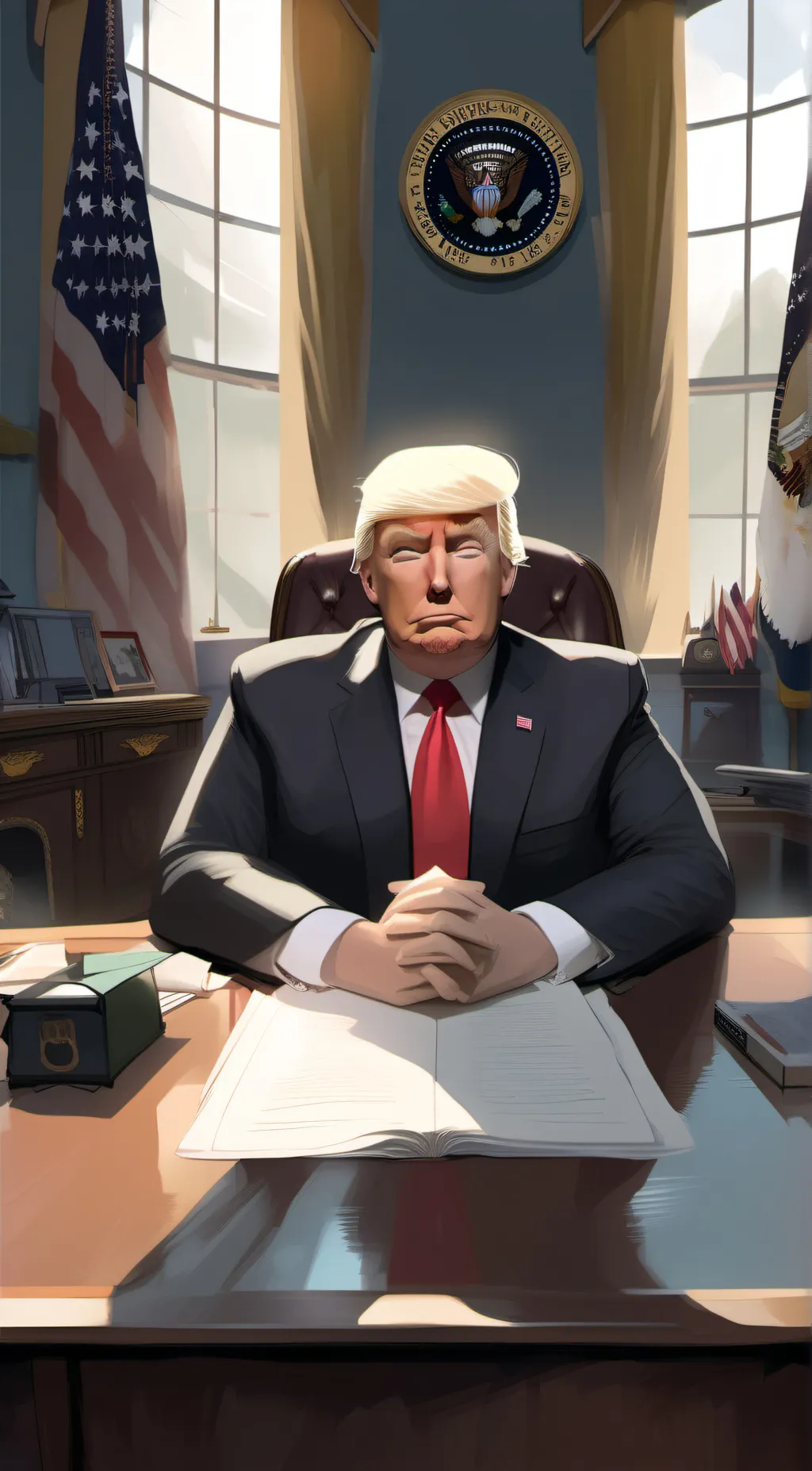 ai character: President Trump background
