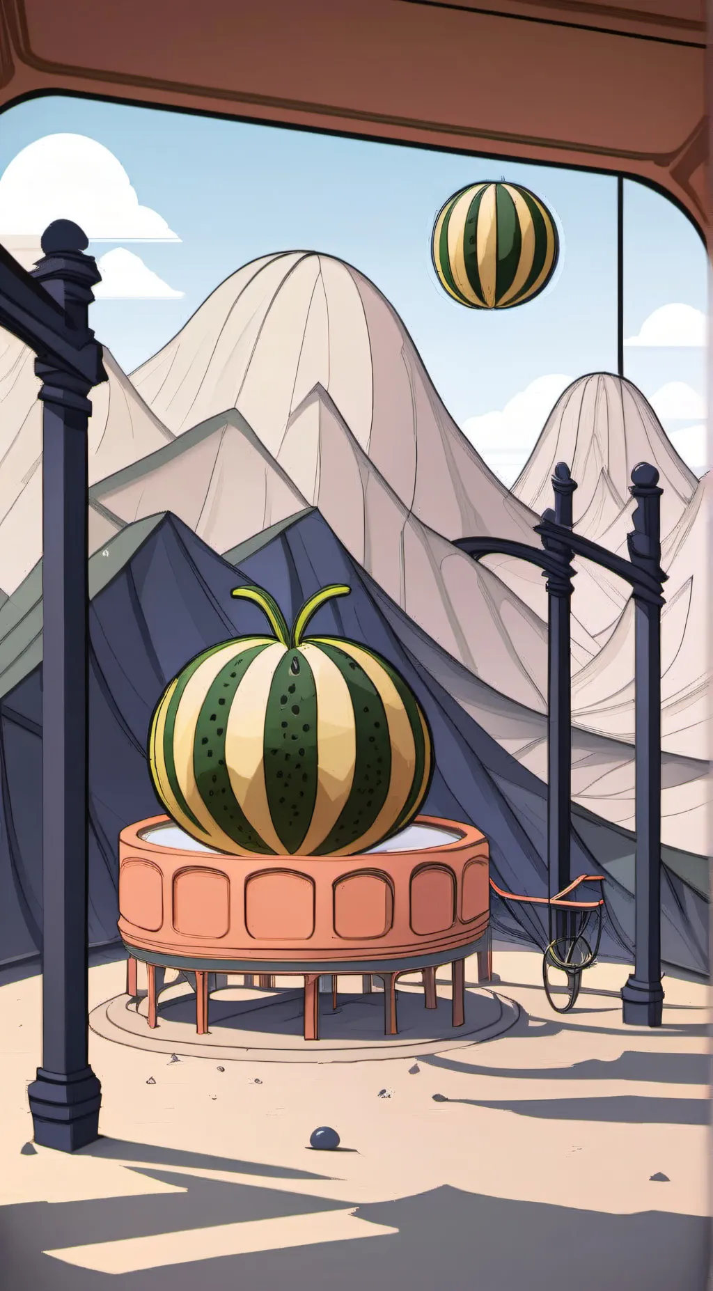 ai character: melon playground background