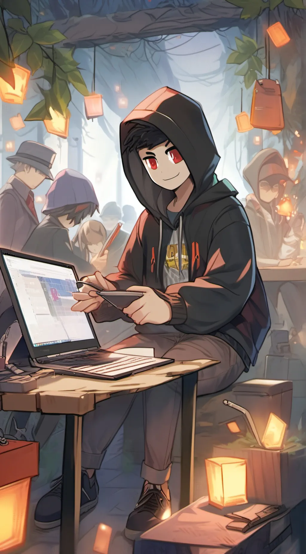 ai character: Roblox Hacker background