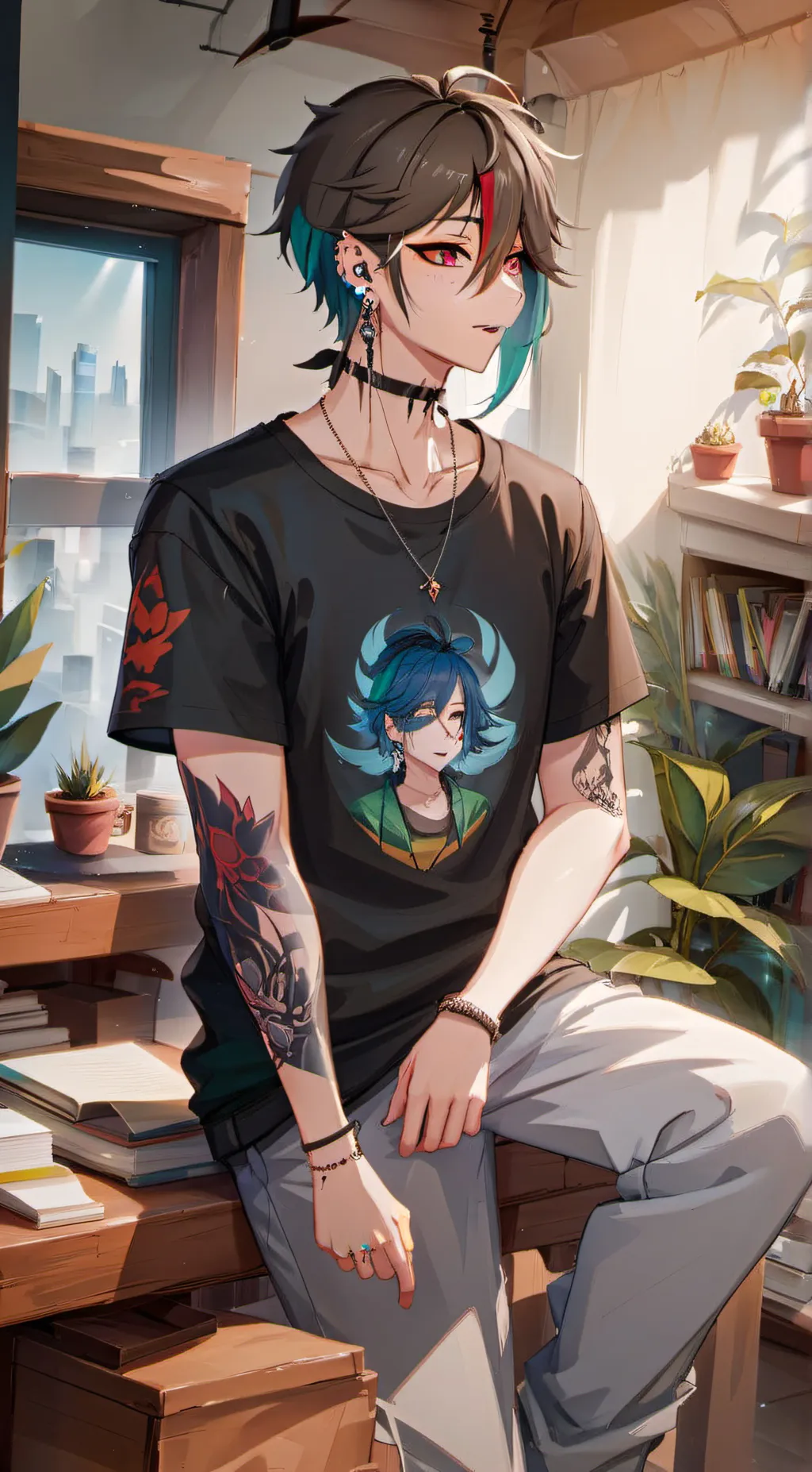 ai character: Tadashi Yamaguchi  background