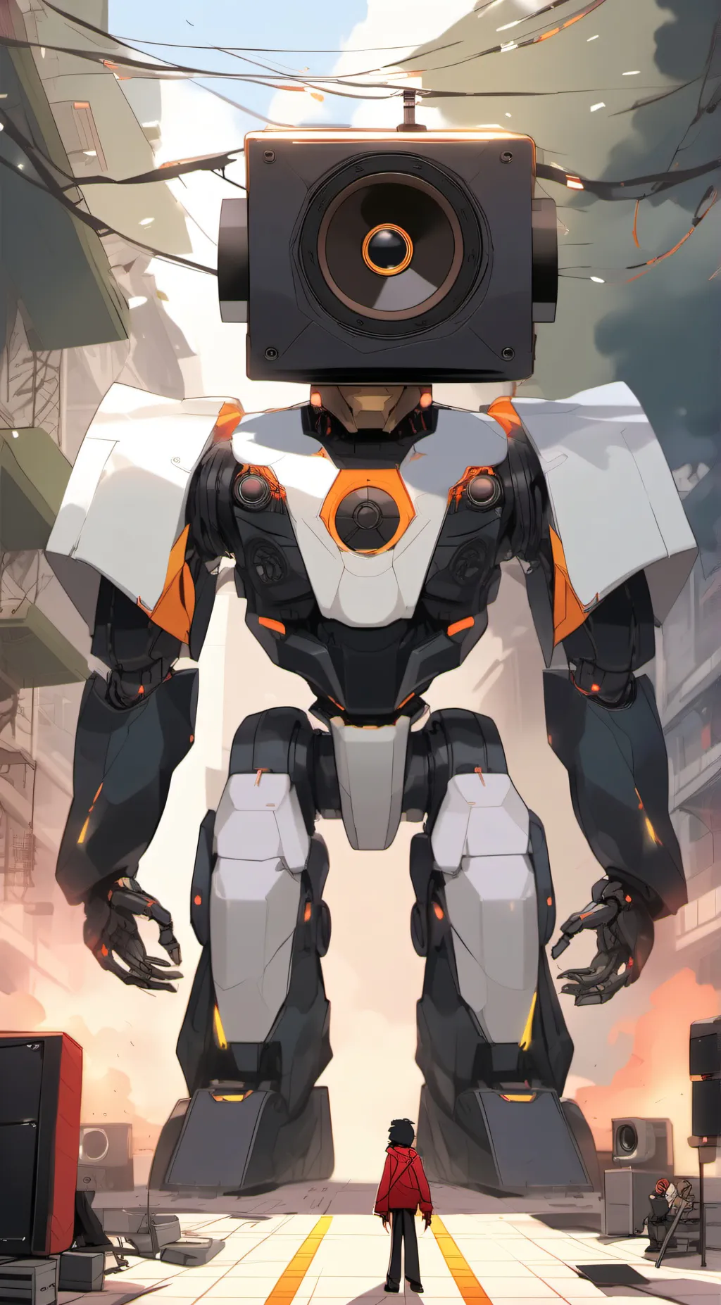 ai character: Titan speakerman  background