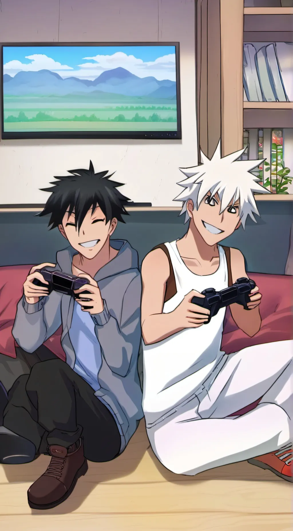 ai character: Geto and Gojo  background