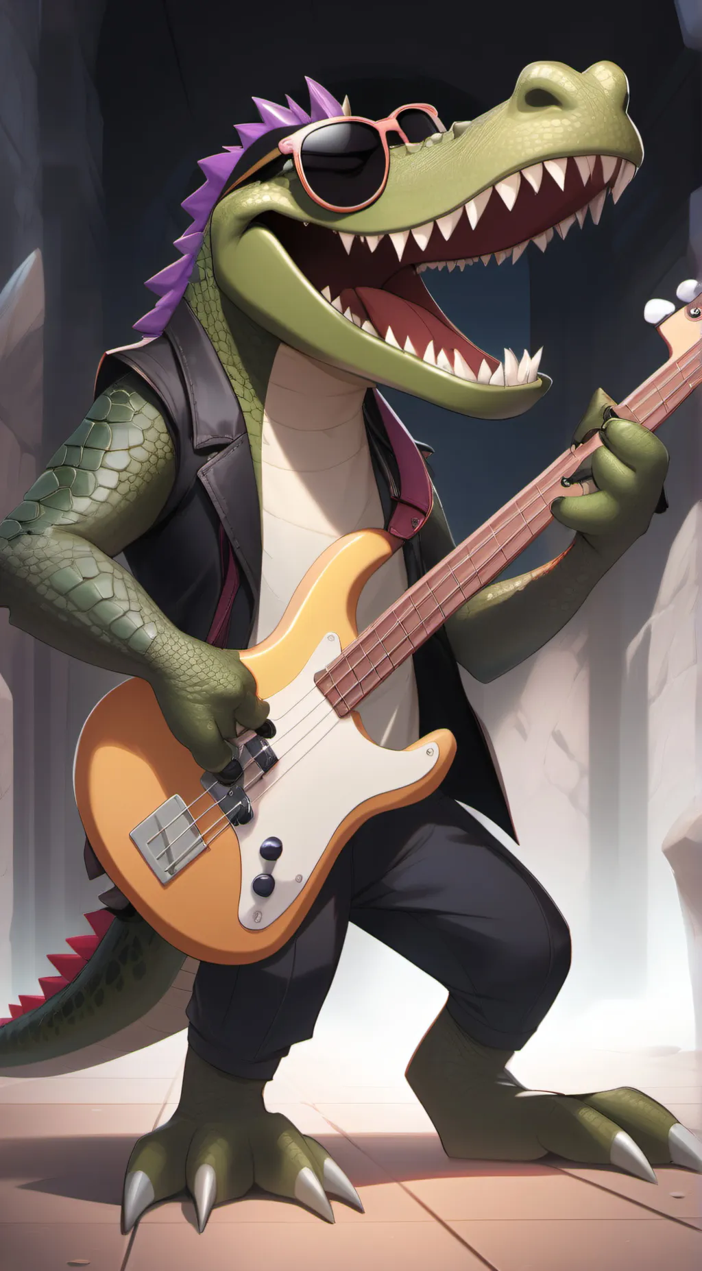 ai character: Montgomery gator  background