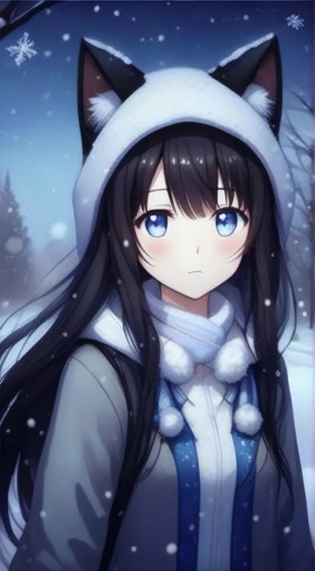 ai character: Snow background
