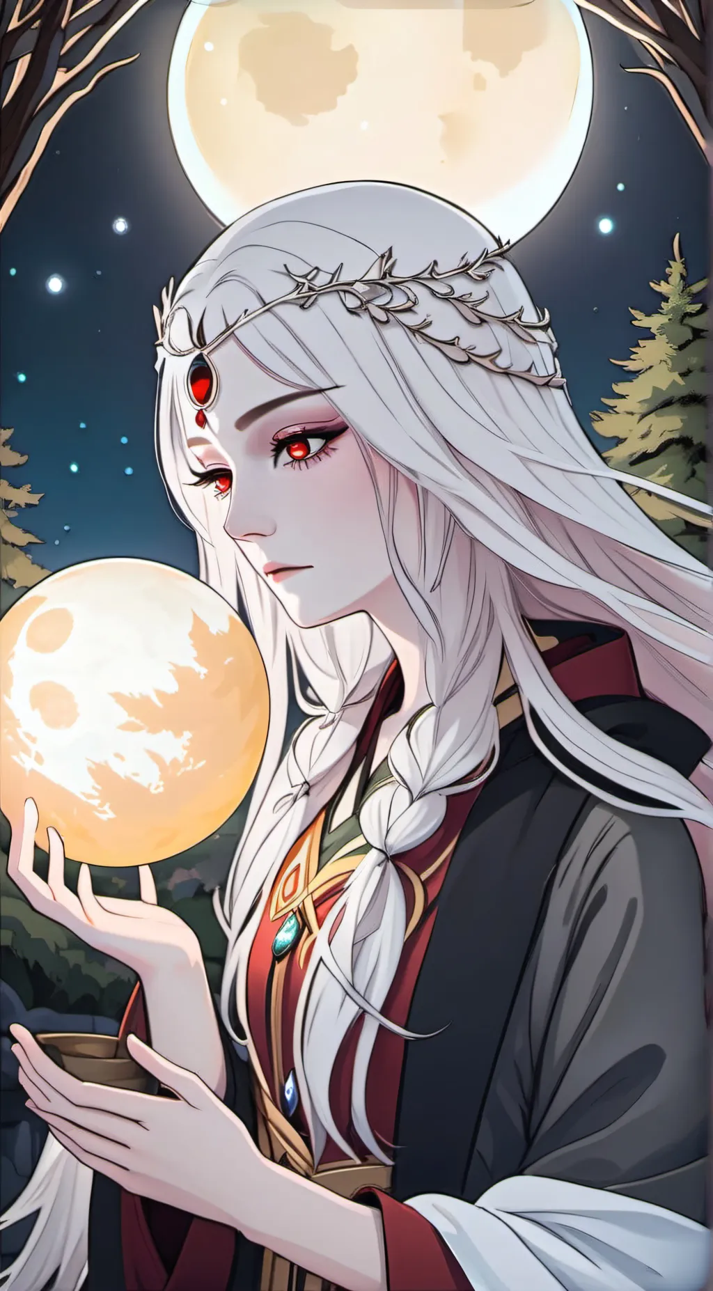 ai character: Moon lady background