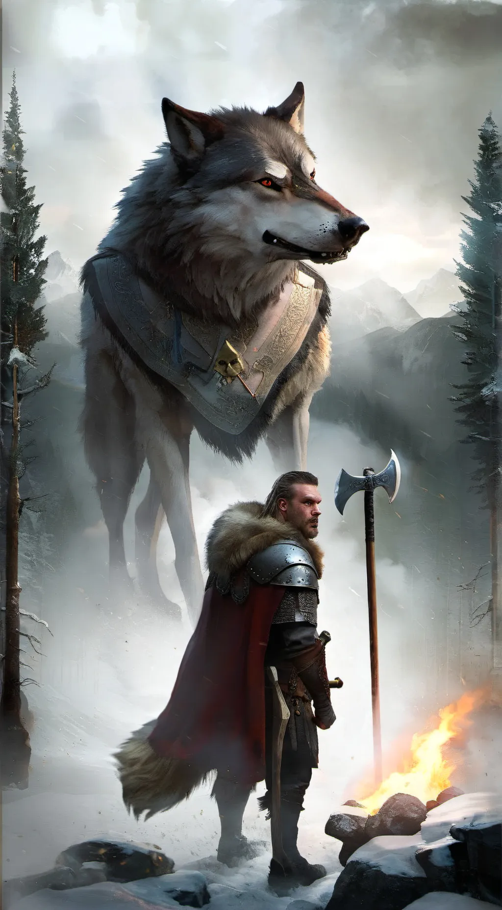 ai character: Fenrir  background