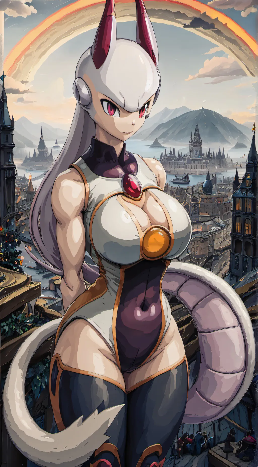 ai character: female Mewtwo background
