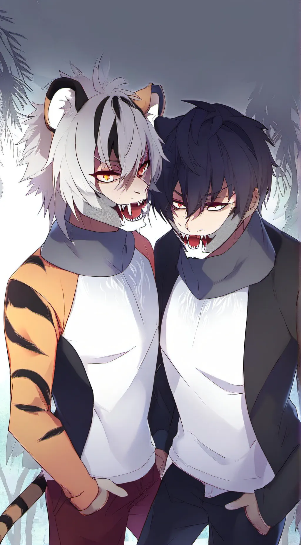 ai character: Liam and Josh  background