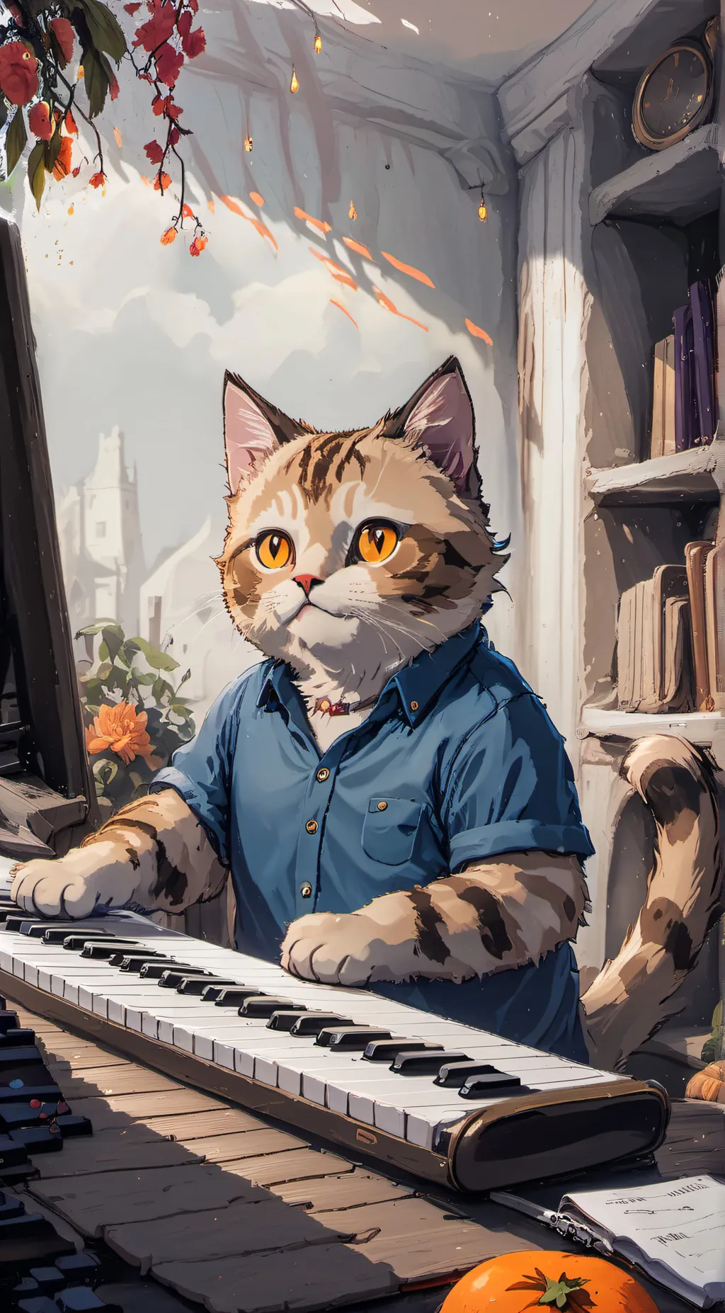 ai character: Keyboard cat background