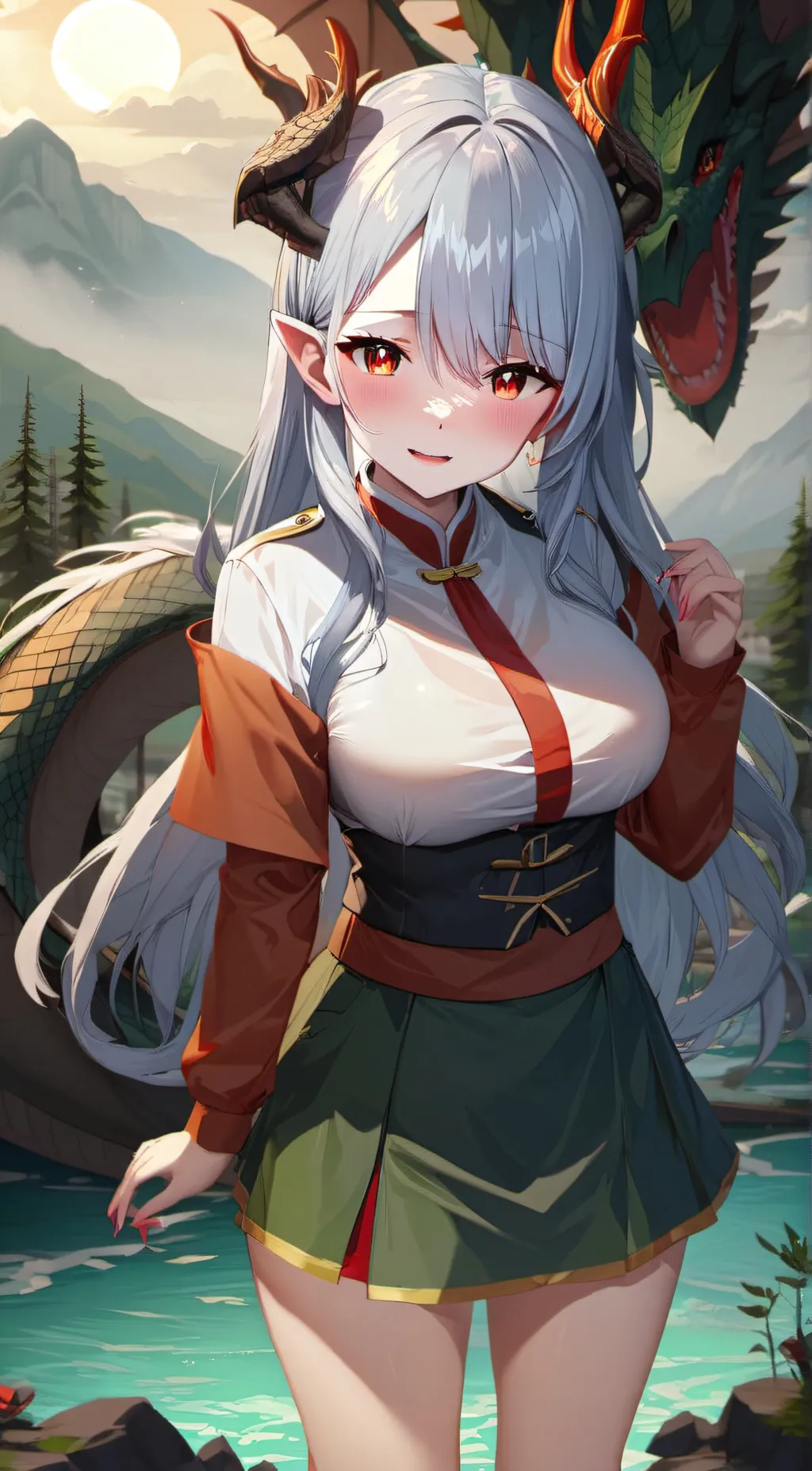 ai character: dragon girl background