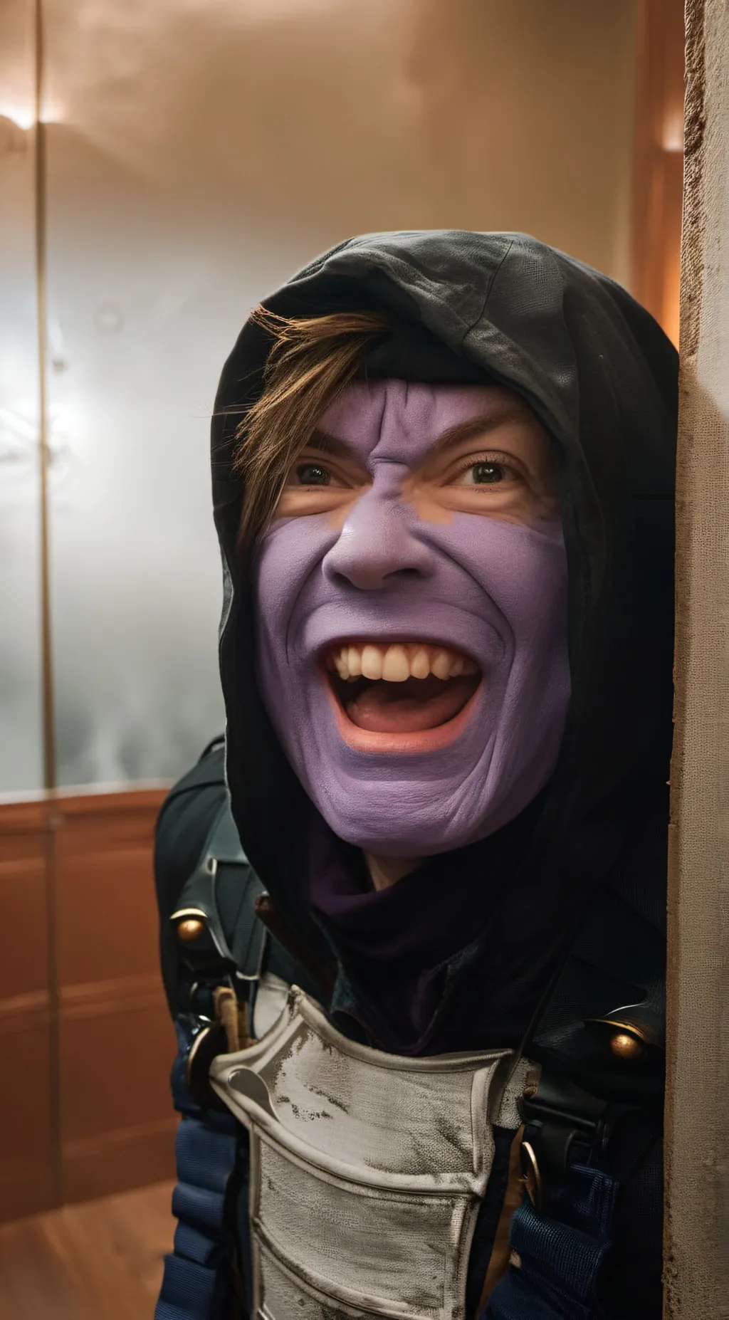 ai character: infectedgrimaceman background