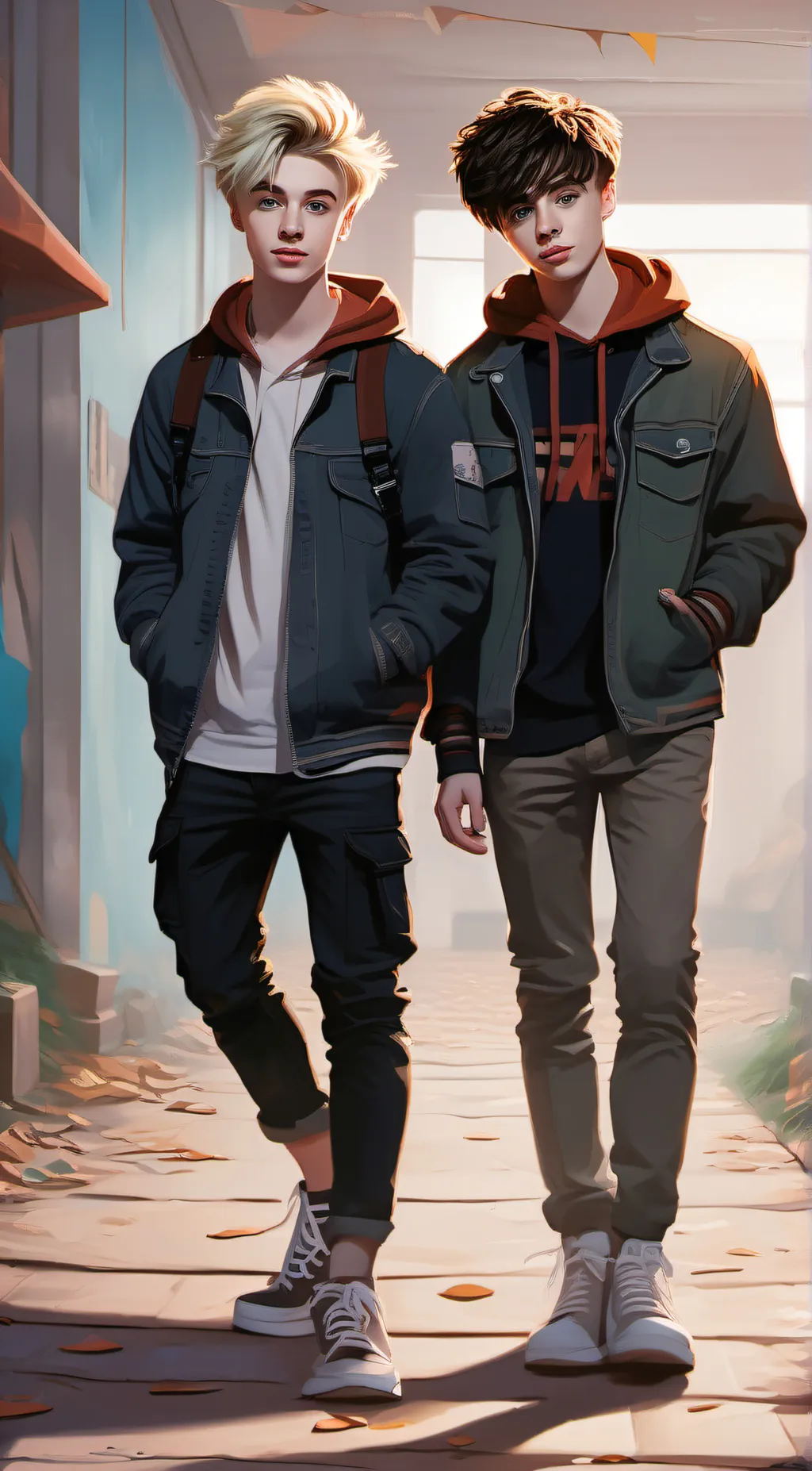 ai character: sam and colby  background