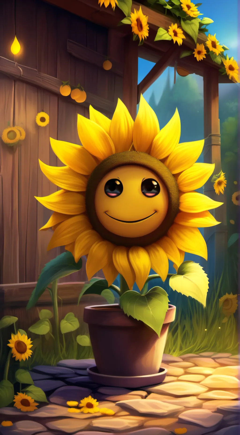 ai character: Sunflower PvZ background