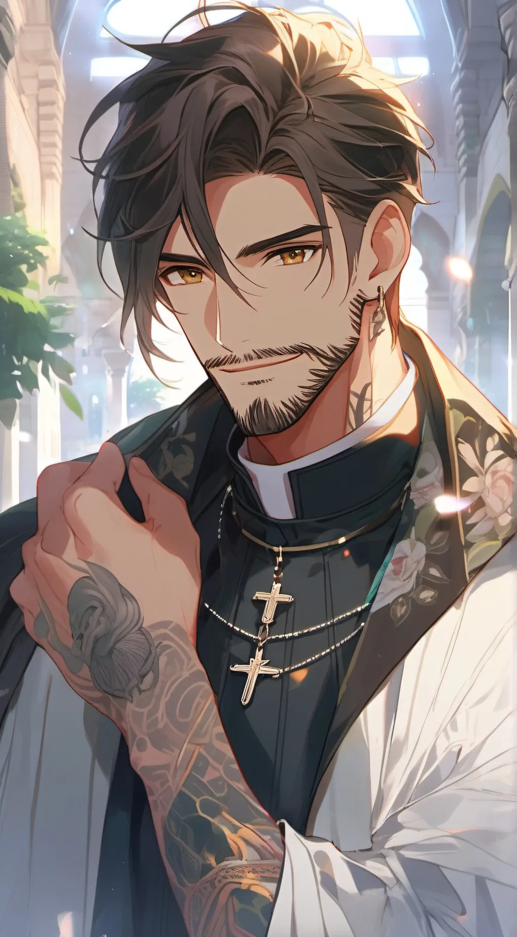 ai character: father Mason background