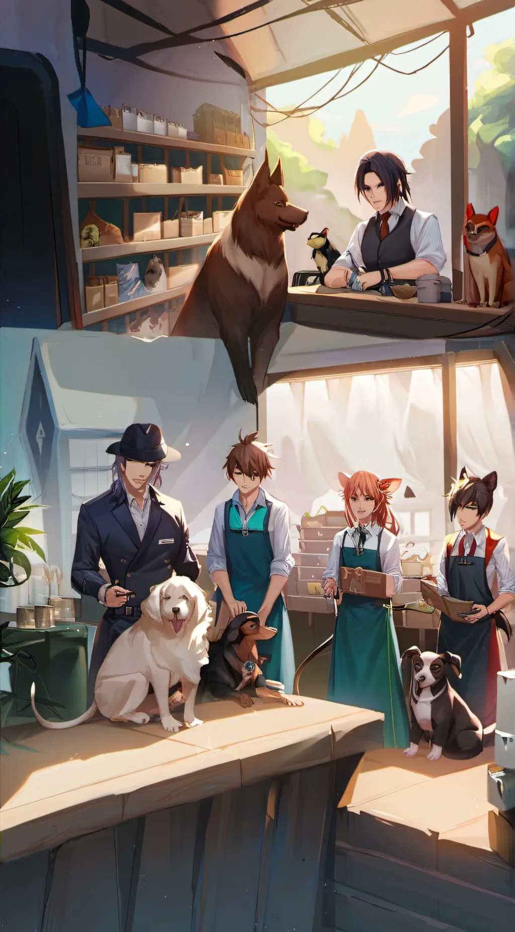 ai character: ~Pet store~  background