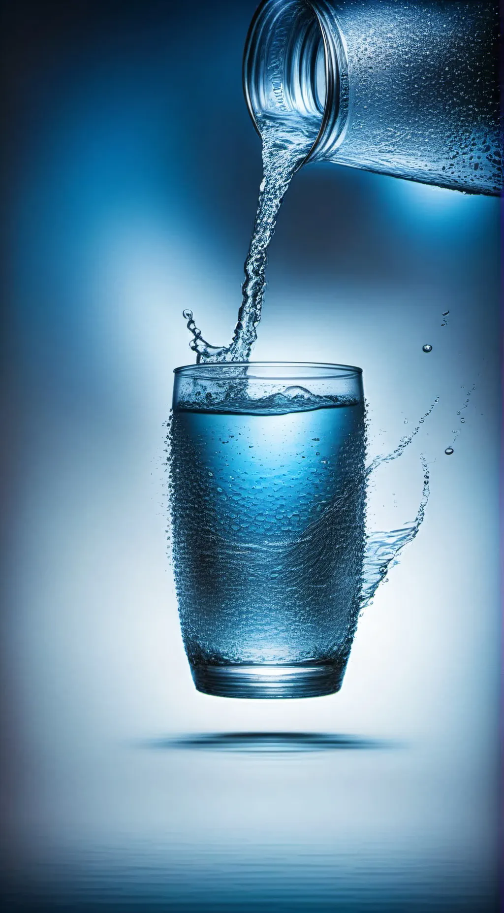 ai character: Glass of water background