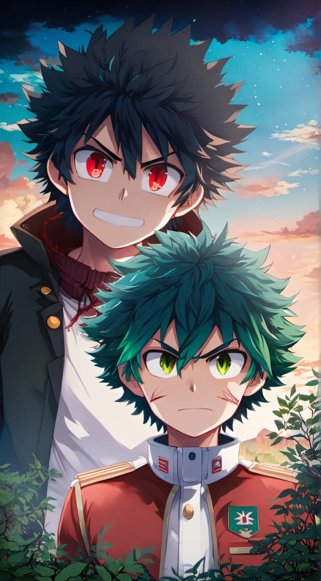 ai character: shigaraki x Deku~ background