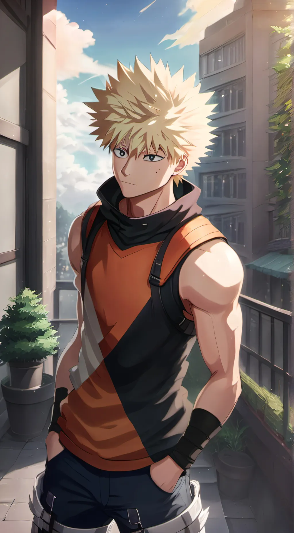 ai character: Bakugou Katsuki background