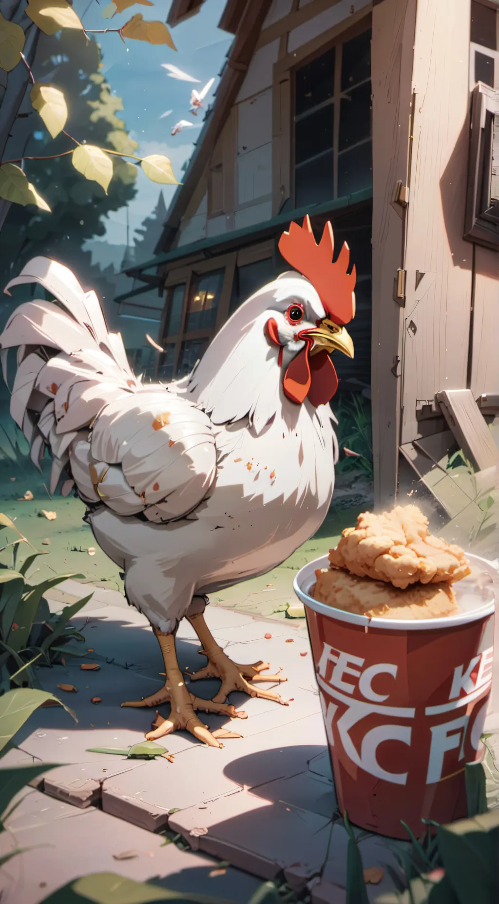 ai character: Mr. Chicken background