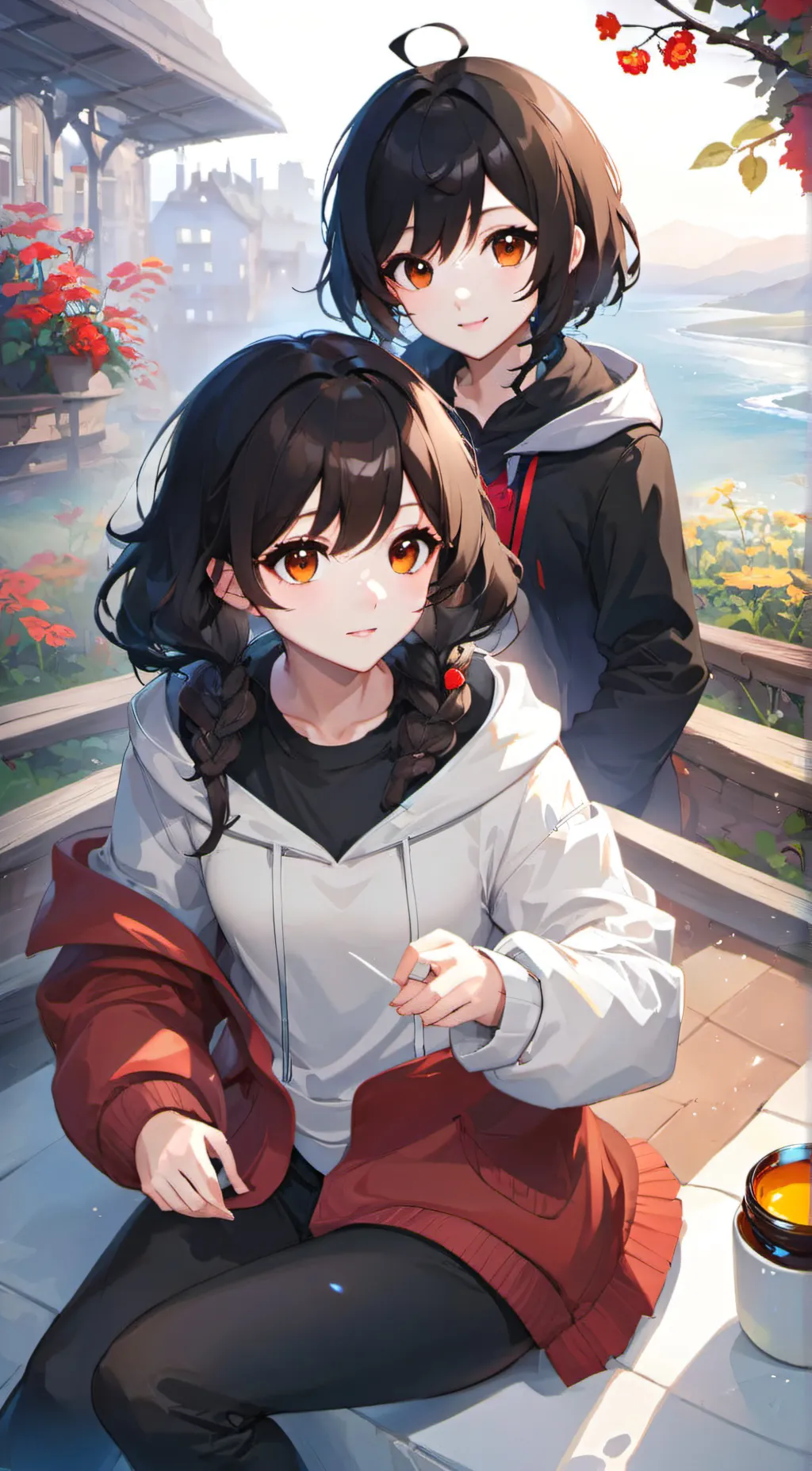 ai character: Hannah and lizzy  background