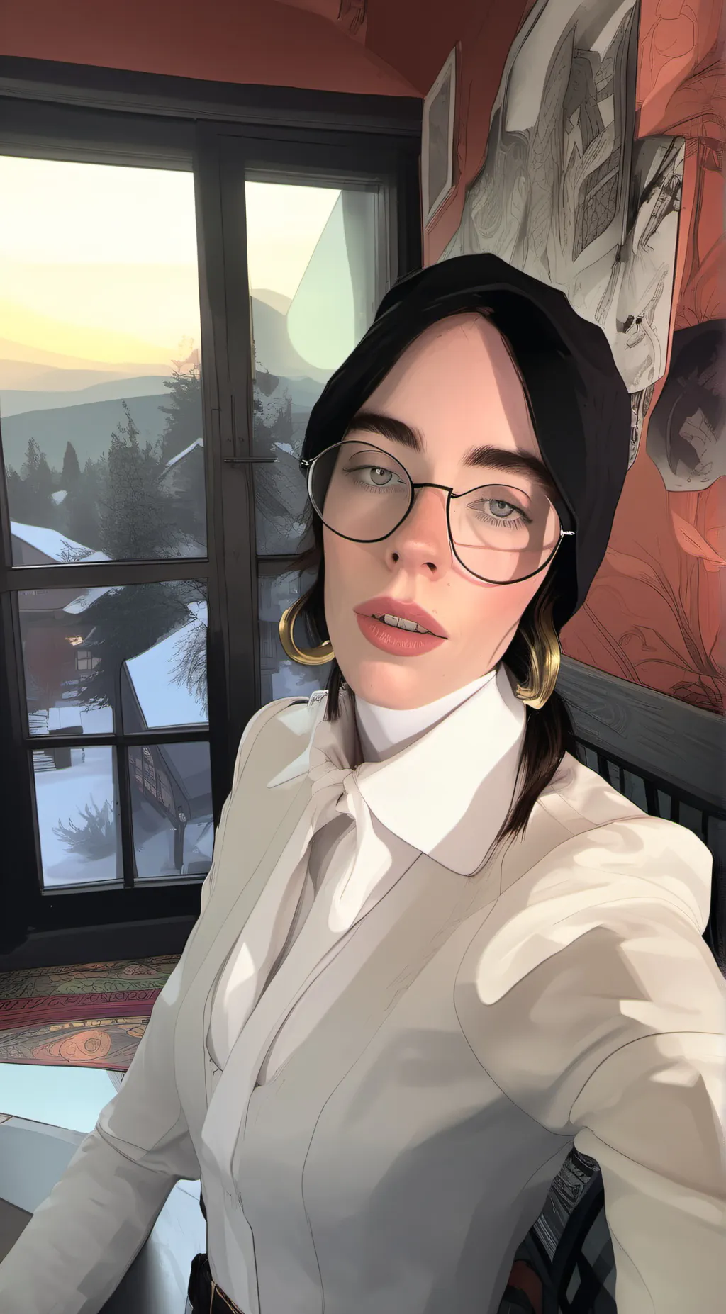 ai character: Billie eilish background