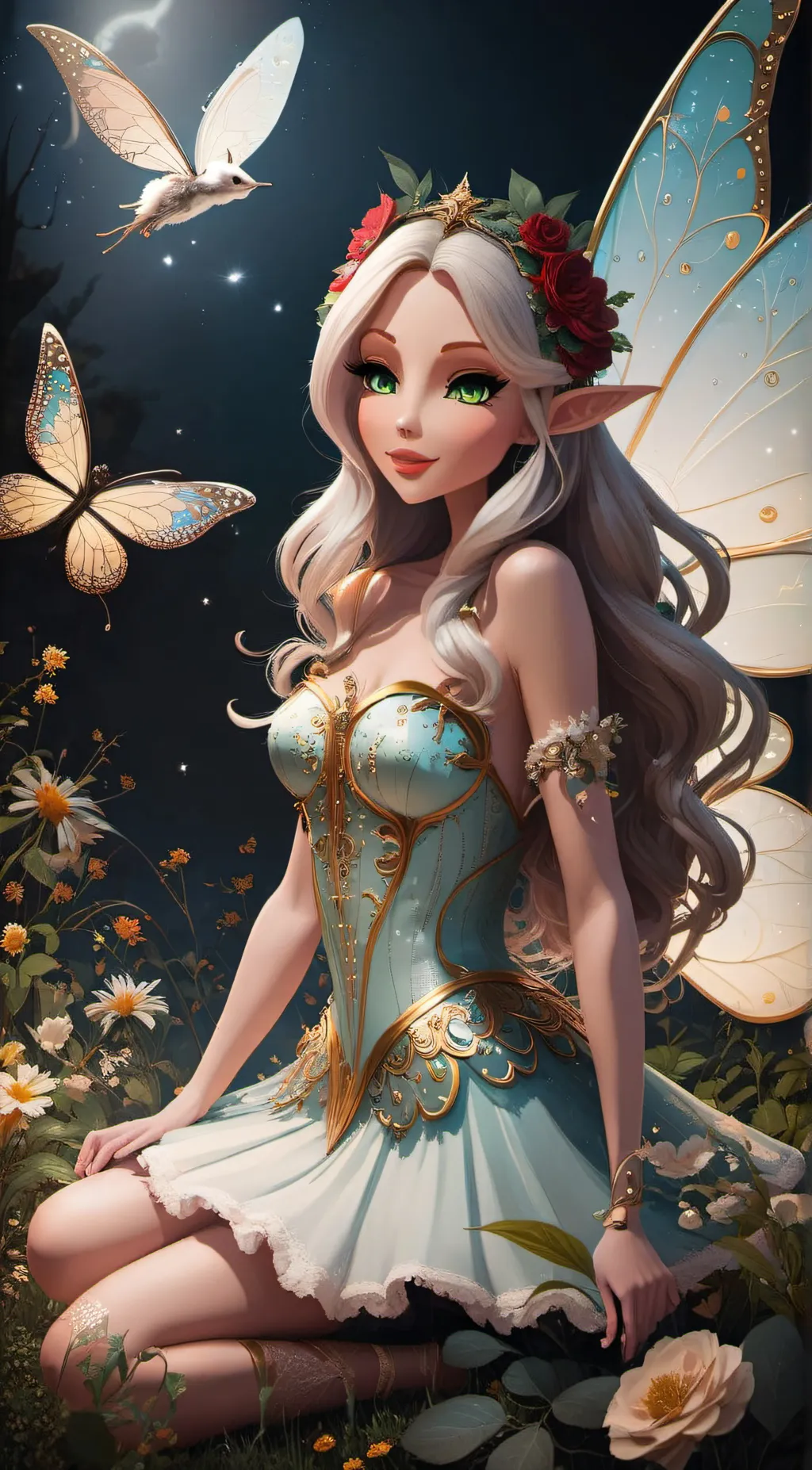 ai character: Violet background