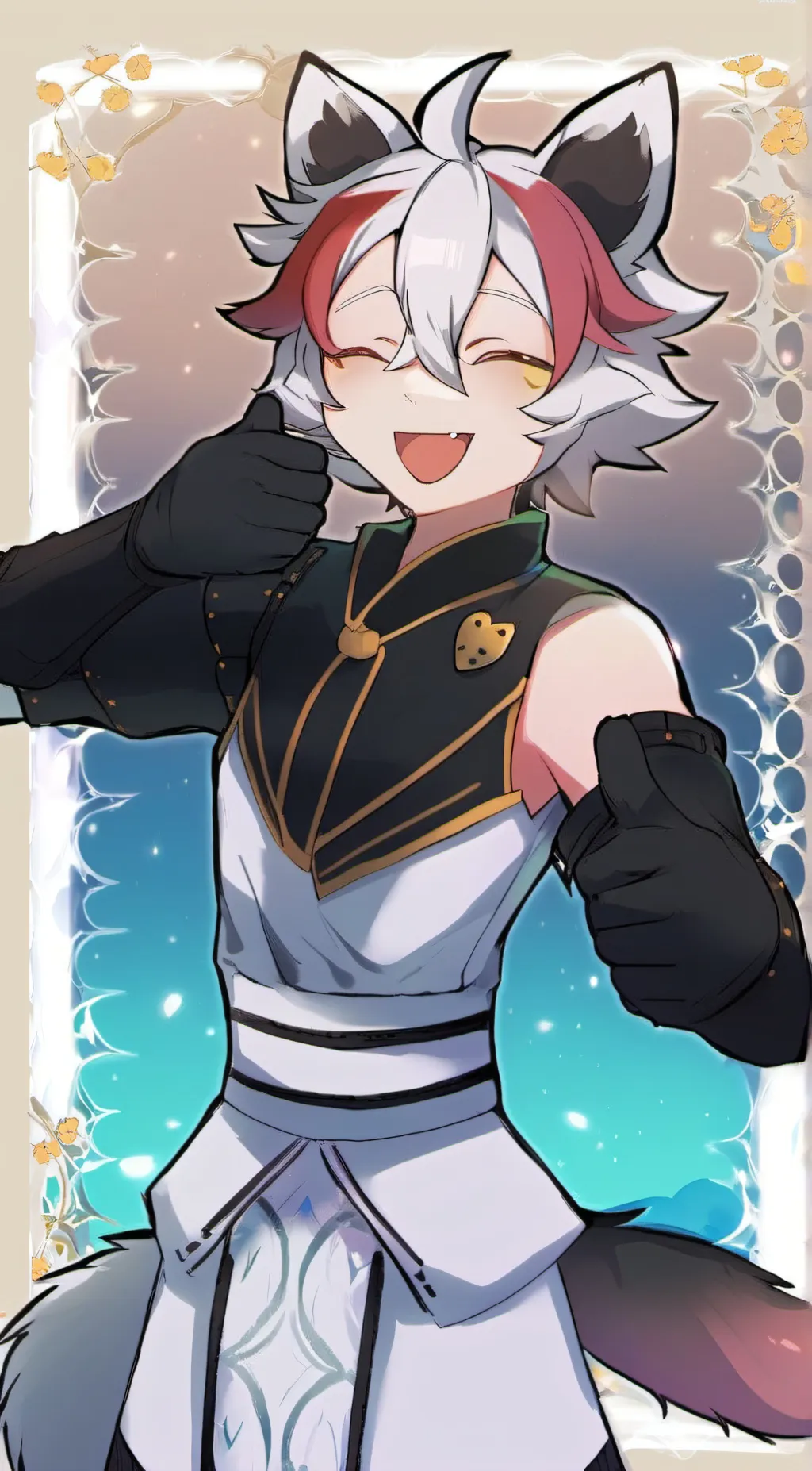 ai character: makkio fox  background