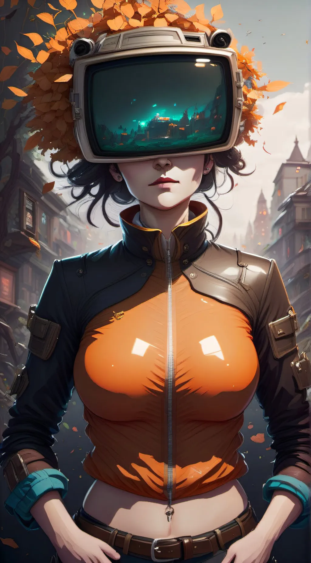 ai character: tv woman background